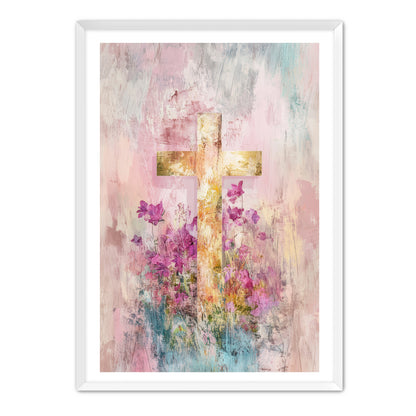 Pink Faded Cross Print