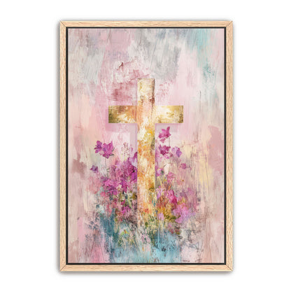 Pink Faded Cross Print