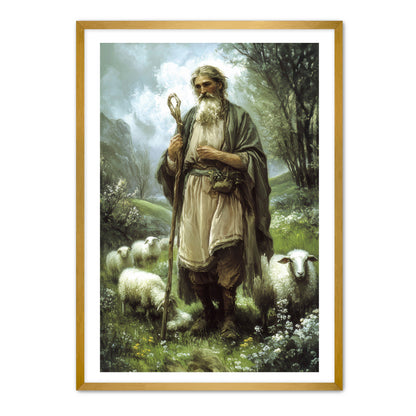 Shepherd and Lambs