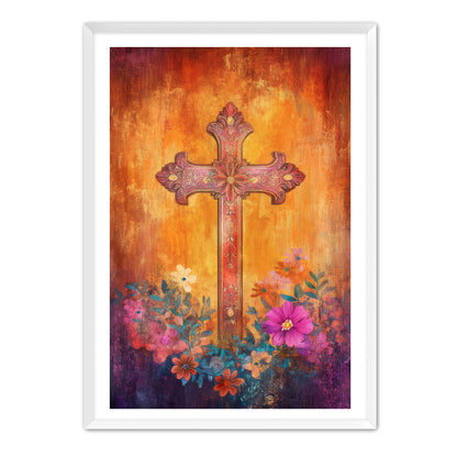 Stylish Boho Print of Christian Cross