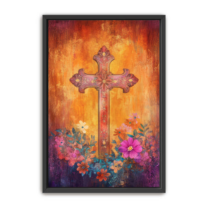 Stylish Boho Print of Christian Cross