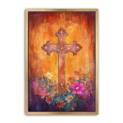 Stylish Boho Print of Christian Cross