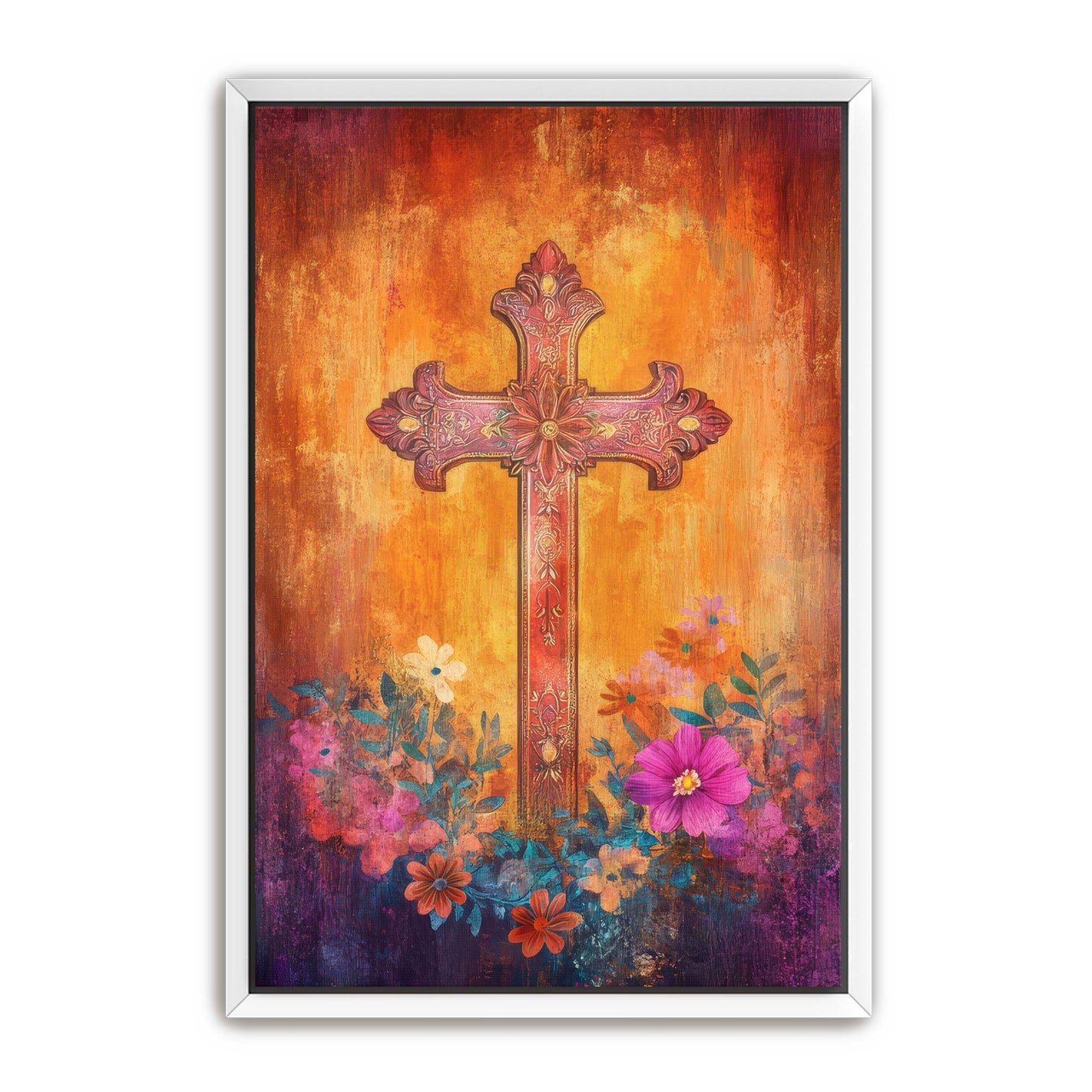 Stylish Boho Print of Christian Cross