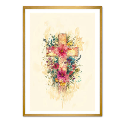 Watercolor Cross Print