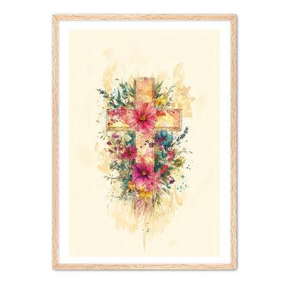Watercolor Cross Print