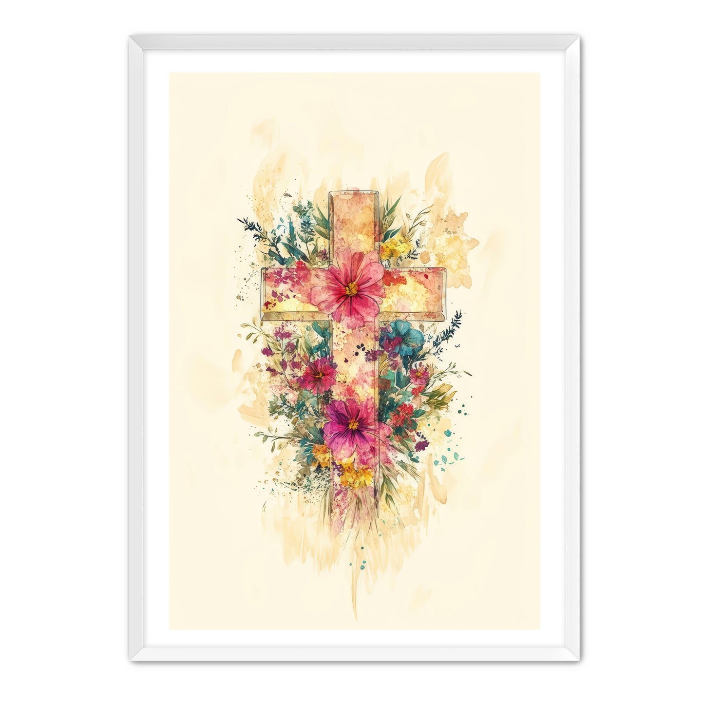 Watercolor Cross Print