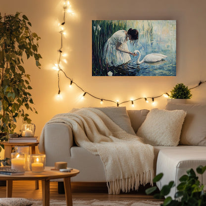 Woman and Swan
