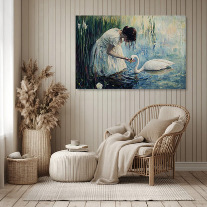 Woman and Swan